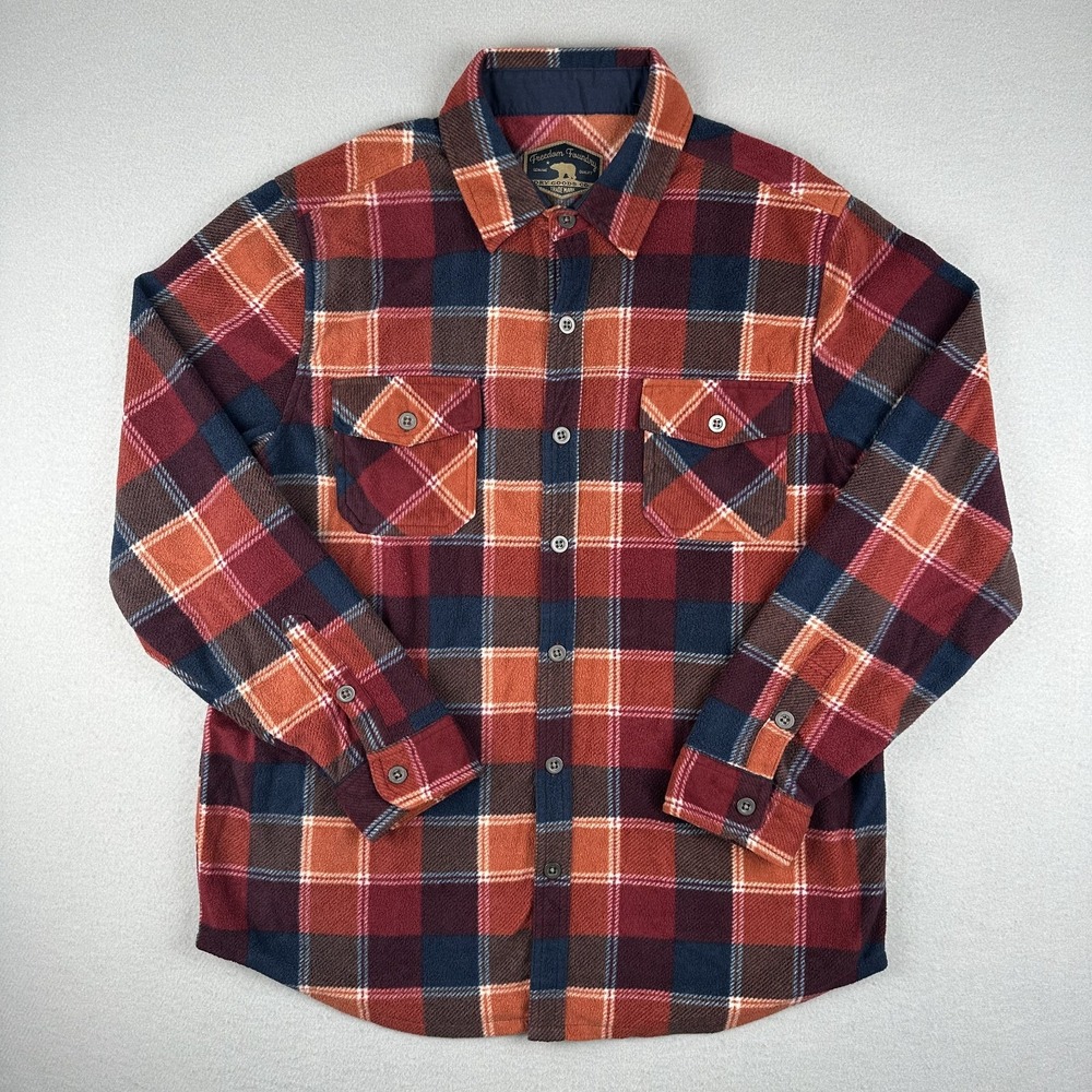 Freedom Foundry Long Sleeve Button Down Fleece Flannel Shirt Men's Large Warm!